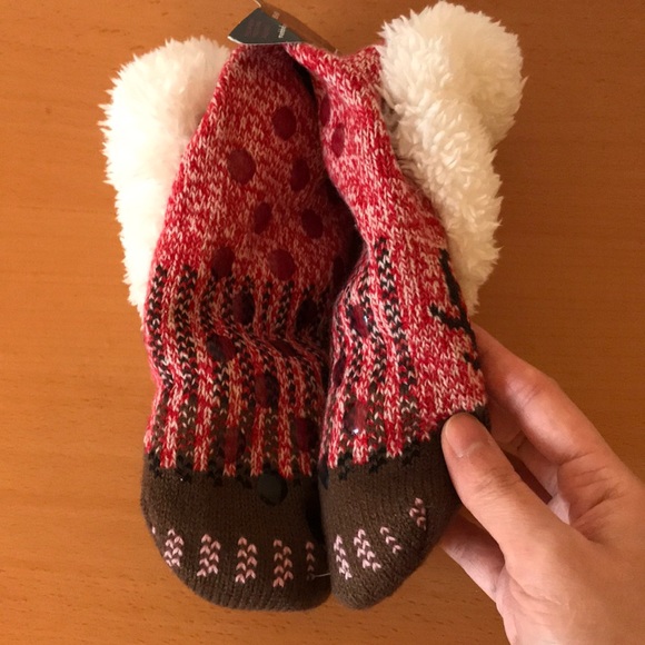 Reindeer Slipper Socks with Grippers - Picture 3 of 4